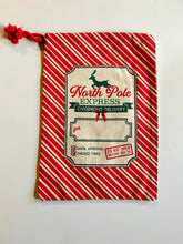 Load image into Gallery viewer, NORTH POLE EXPRESS RED STRIPE SANTA SACK (SMALL)