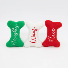 Load image into Gallery viewer, Naughty, Nice, Woof 3-Piece Dog Toy
