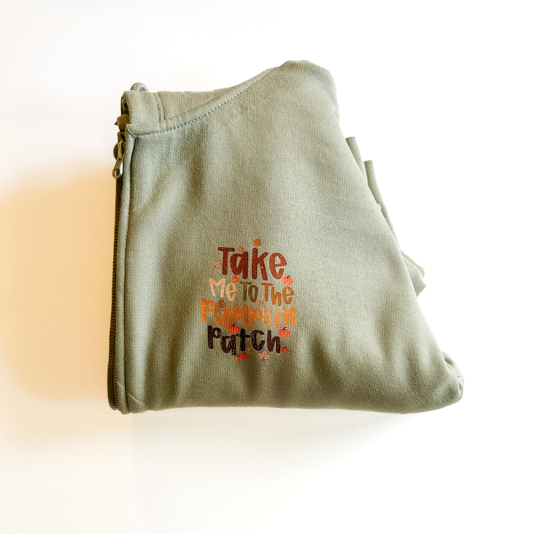 Take Me to the Pumpkin Patch Cropped Zip Up